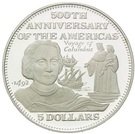 5 Dollars (500th Anniversary of the Americas-Voyage of Christopher Columbus)