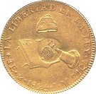 8 Escudos - Isabel II {counterstamped  on Mexico City Hank on Book 8 Escudos)