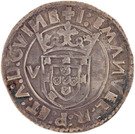 Tostão - Manuel I ("V" at right or left side of the shield, Lisbon mint)