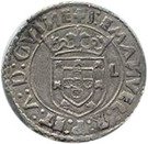 Tostão - Manuel I ("L" at right  side of the shield, Lisbon mint)