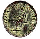 Sestertius - Augustus (TI CAESAR DIVI AVG F AVGVST P M TR POT XXIIII SC; Honour Strike under Tiberius; Rome mint)