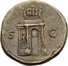 Sestertius - Nero (SC; Triumphal Arch; Rome mint)