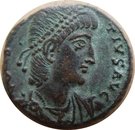 Nummus - Constantius II (GLORIA EXERCITVS, cuirassed bust and dots surrounding the standard, Antioch mint)