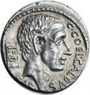 Denarius (Coelia: Gaius Coelius Caldus; C•COEL•CALDVS COS L•D / CALDVS•III•VIR)