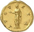 Aureus - Faustina (AVGVSTA; Honour Strike under Antoninus; Rome)