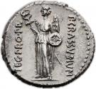 Denarius - Scipio (Q•METEL•PIVS SCIPIO•IMP C•T A/ P•CRASSVS•IVN LEG•PRO•PR)