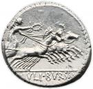 Denarius (Julia: Lucius Julius Bursio; L•IVLI•BVRSIO)