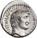 Denarius - Marcus Antonius (ANTON•AVG•IMP•III•COS•DES•III•III•V•R•P•C / ANTONIVS AVG•IMP•III)