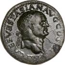 Dupondius - Vespasianus (SC; Victory with shield; Lugdunum mint)