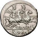 Denarius (Minucia: Quintus Minucius Rufus; RVF / Q•MINV ROMA)