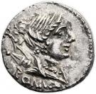 Denarius (Postumia: Aulus Postumius Albinus; ROMA / A•ALBINVS•S•F)