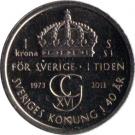 1 Krona - Carl XVI Gustaf (40 years of Reign)