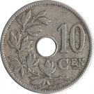 10 Centimes - Léopold II (Dutch text - Large date)