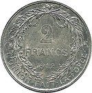 2 Francs - Albert I (French text)