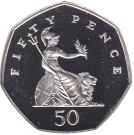 50 Pence - Elizabeth II (3rd portrait; small type, Silver Proof)