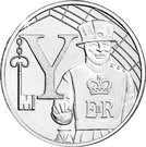 10 Pence - Elizabeth II (5th portrait; Y - Yeoman Warder)