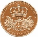 5 Pounds - Elizabeth II (Restoration of the Monarchy; Gold Proof)