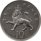 10 Pence - Elizabeth II (3rd portrait; large type, Set issue)