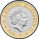 2 Pounds - Elizabeth II (5th portrait; RAF Vulcan)