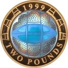 2 Pounds - Elizabeth II (Rugby World Cup; Silver Piedfort)