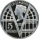 5 Pounds - Elizabeth II (Queen Victoria; Silver Proof)