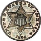 3 Cents (type 2 - two lines bordering star)