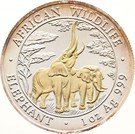 5000 Kwacha - Elizabeth II (Elephants; Gilded)