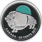 25 Cents - Elizabeth II (Wood Bison; silver proof)