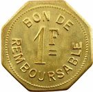 1 Franc (Société Anonyme Token Coinage; Brass)