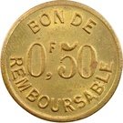 50 Centimes (Société Anonyme Token Coinage; Brass)