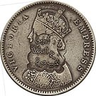 Indian 1/2 Rupee counterstamped (Victoria)