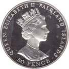 50 Pence - Elizabeth II (Peales Dolphin; Silver Proof Issue)