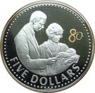 5 Dollars - Elizabeth II (King George VI with the Queen Mother and baby Princess Elizabeth)