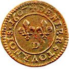 Denier Tournois - Henri IV (Lyon; Type A)