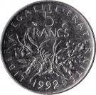 5 Francs (signature "O. Roty")