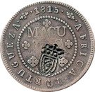 4 Macutas - Pedro V (countermarked over 2 Macutas)