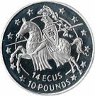 14 ECUs / 10 Pounds - Elizabeth II (Knight)