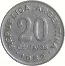 20 Centavos (larger head, smooth edge)