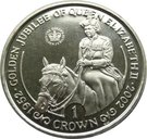 1 Crown - Elizabeth II (Golden Jubilee-Queen on horseback)